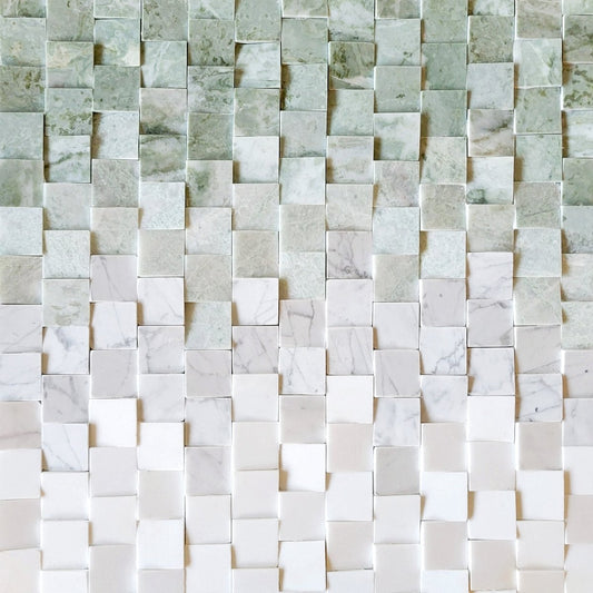 Elevations Ombre Mint Dimensional Stone Mosaic