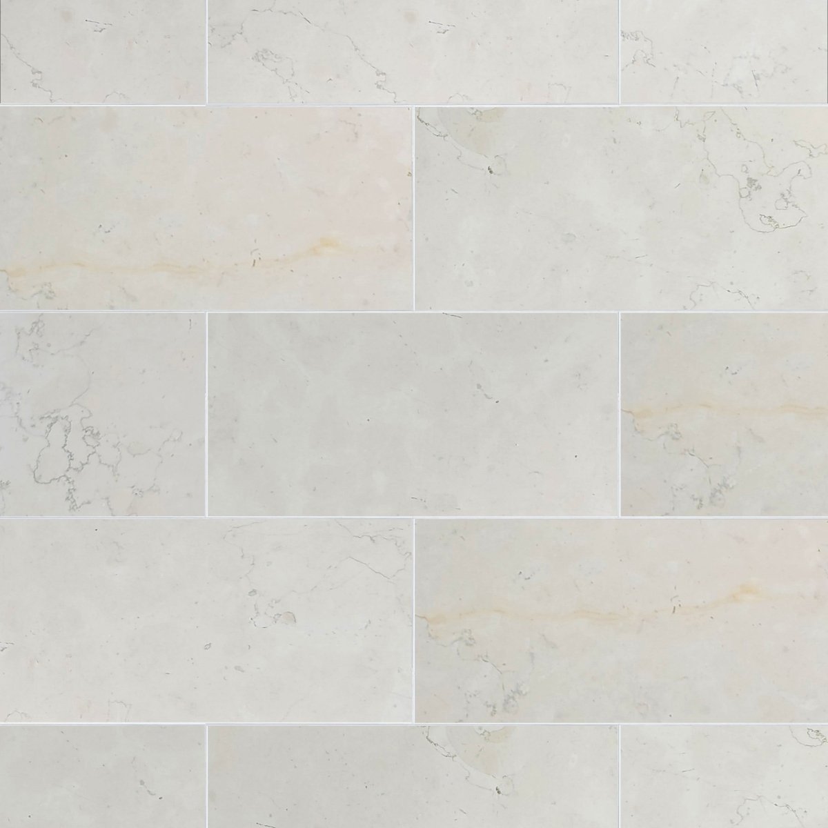 Bianco Perlino Honed Marble Field Tile 6''x12''x3/8''