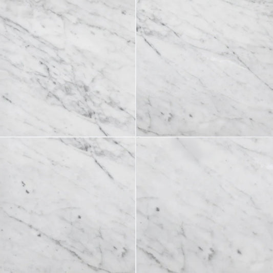 Carrara Polished Marble Field Tile 12''x12''x3/8''