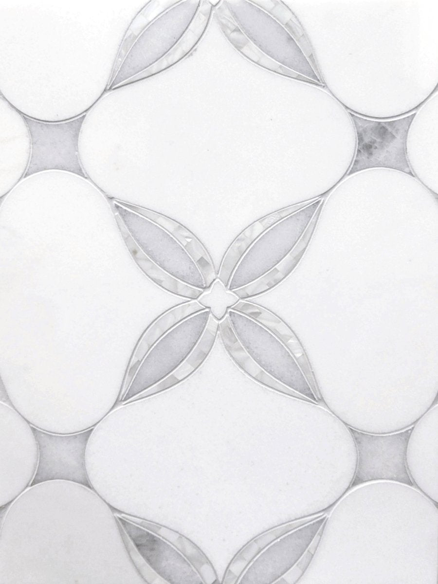 Effusion Beth Floral Stone & Pearl Shell Waterjet Mosaic