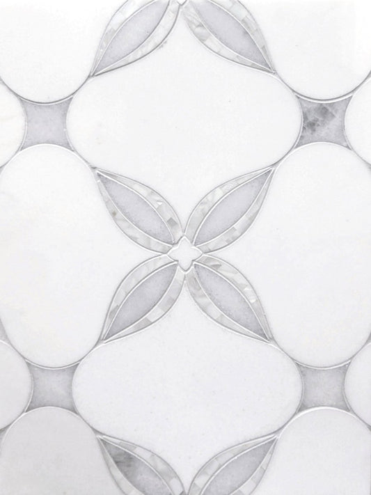 Effusion Beth Floral Stone & Pearl Shell Waterjet Mosaic