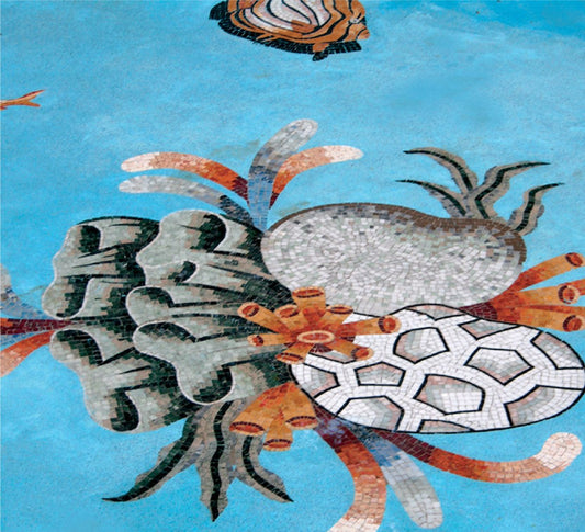 Reef Fish 6 Stone Mosaic