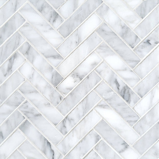 Herringbone Asian White 1''x4'' Stone Mosaic