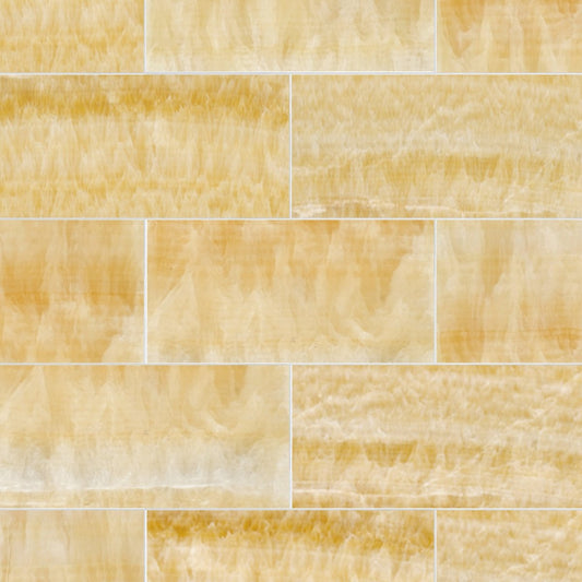 Honey Onyx Polished Field Tile 6''x12''x3/8''