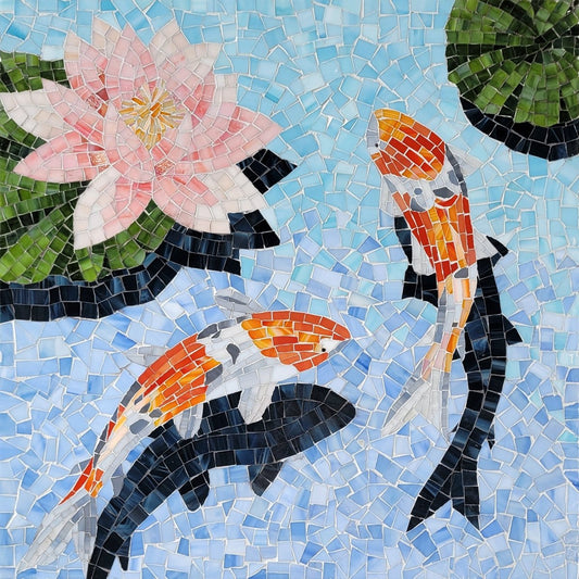 Koi Fish Lava Glass Mosaic
