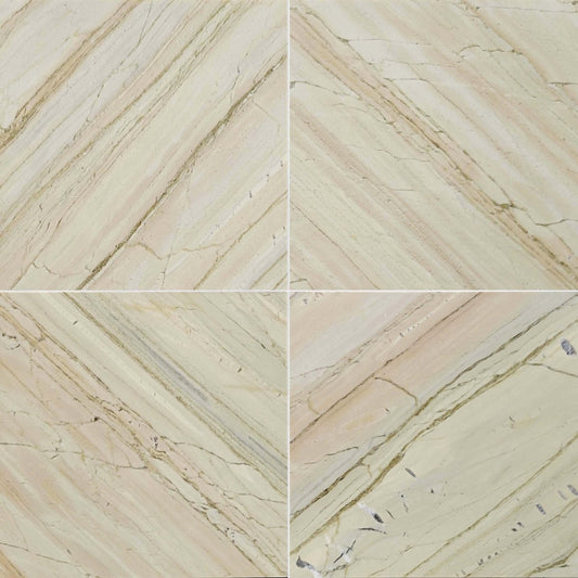 Lime Polished Marble Field Tile 12''x12''x3/8''
