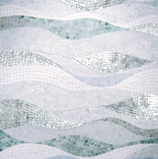 Glitz Onda Aqualine Weave Stone and Mirror Mosaic