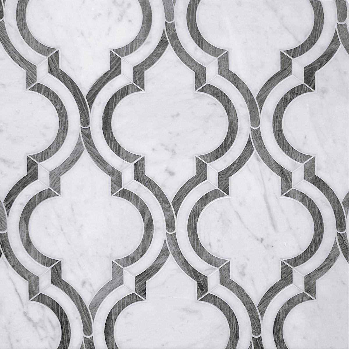 Casablanca Pring Small Arabesque Stone And Porcelain Waterjet Mosaic 