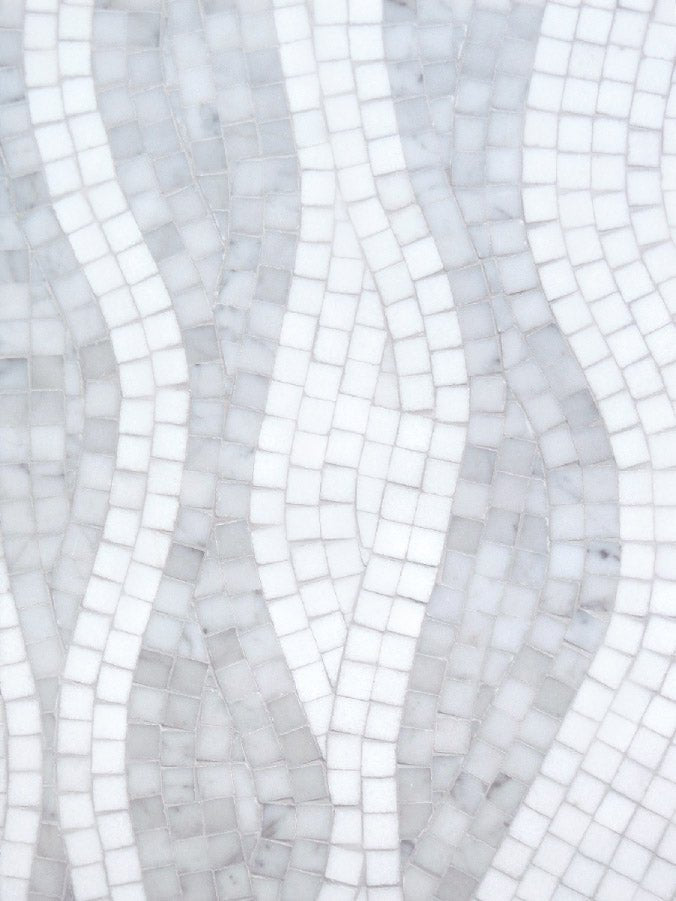 Univo Pulma Bianco Wave Stone Mosaic