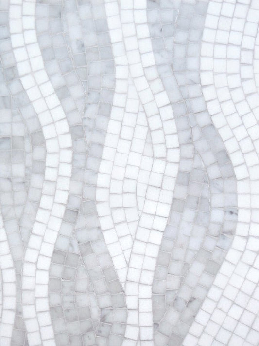 Univo Pulma Bianco Wave Stone Mosaic