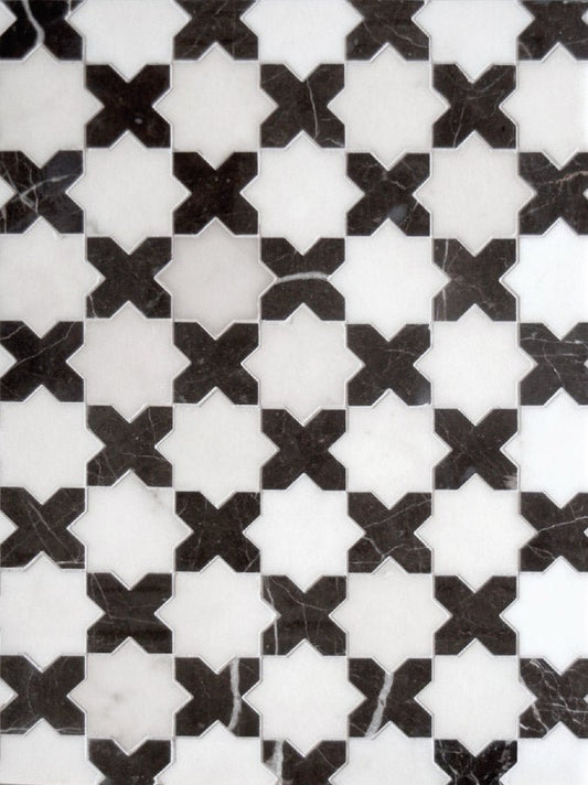 Moroccan Teesh Geometric Stone Waterjet Mosaic