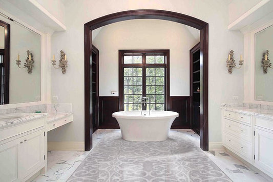 Bathroom Floor Arabesque Lace Waterjet Mosaic Tile