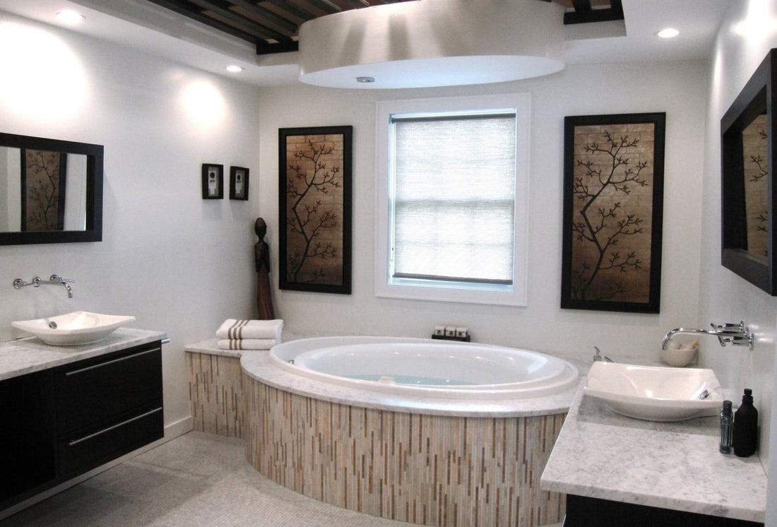 beige and white and brown wall tile 
