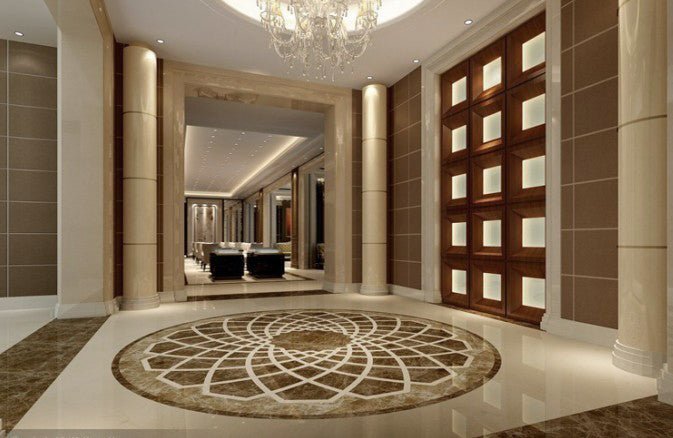 brown and white and beige floor and wall tile 