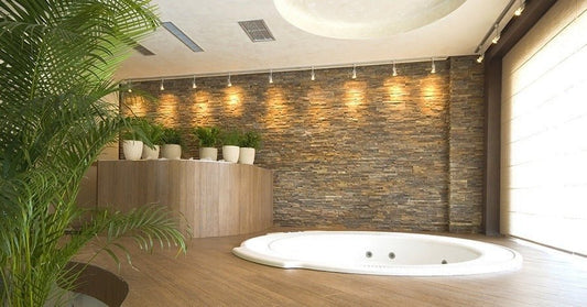 brown strip bathroom wall tile 