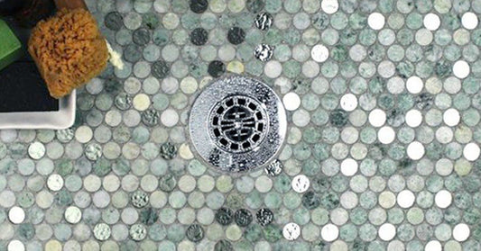 green penny floor shower tile 