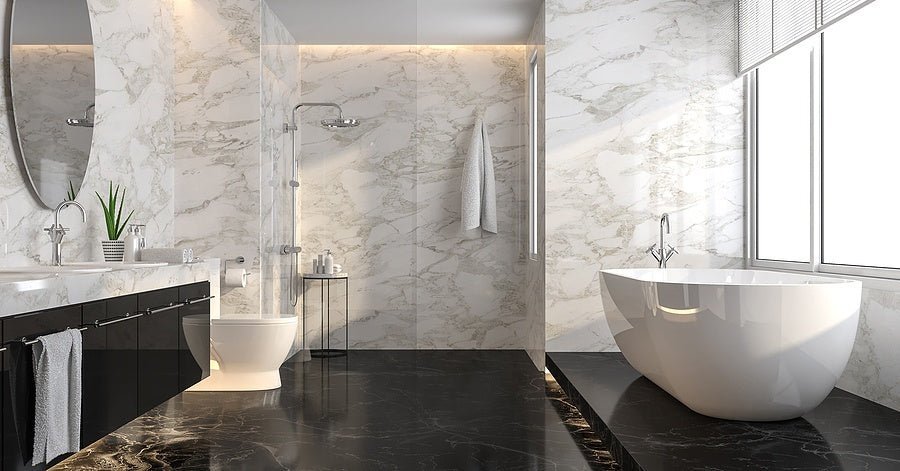 black and white and grey floor and wall tile