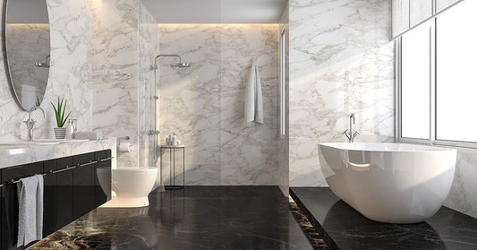 black and white and grey floor and wall tile