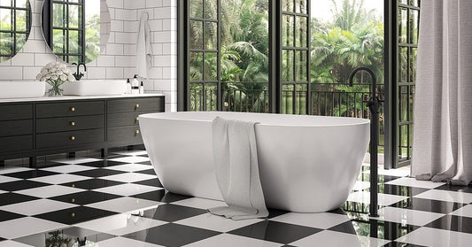 black and white floor tile 
