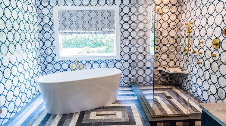 black and white and grey floor and wall tile
