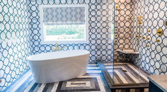 black and white and grey floor and wall tile