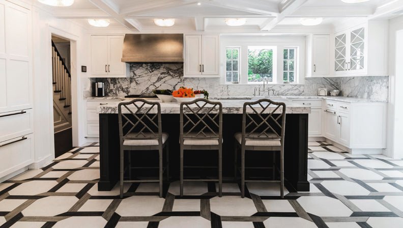 black and white and grey floor and wall tile