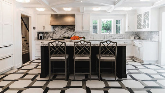 black and white and grey floor and wall tile