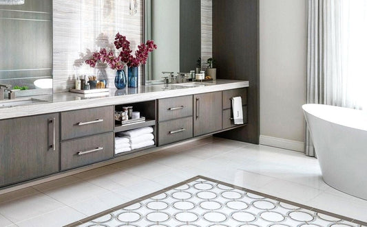 black and white and grey floor and wall tile
