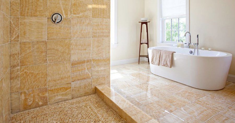 yellow floor and wall tile 