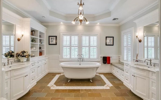 brown and white floor tile