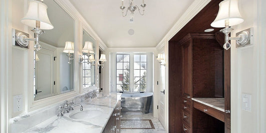 grey and brown bathroom floor tile