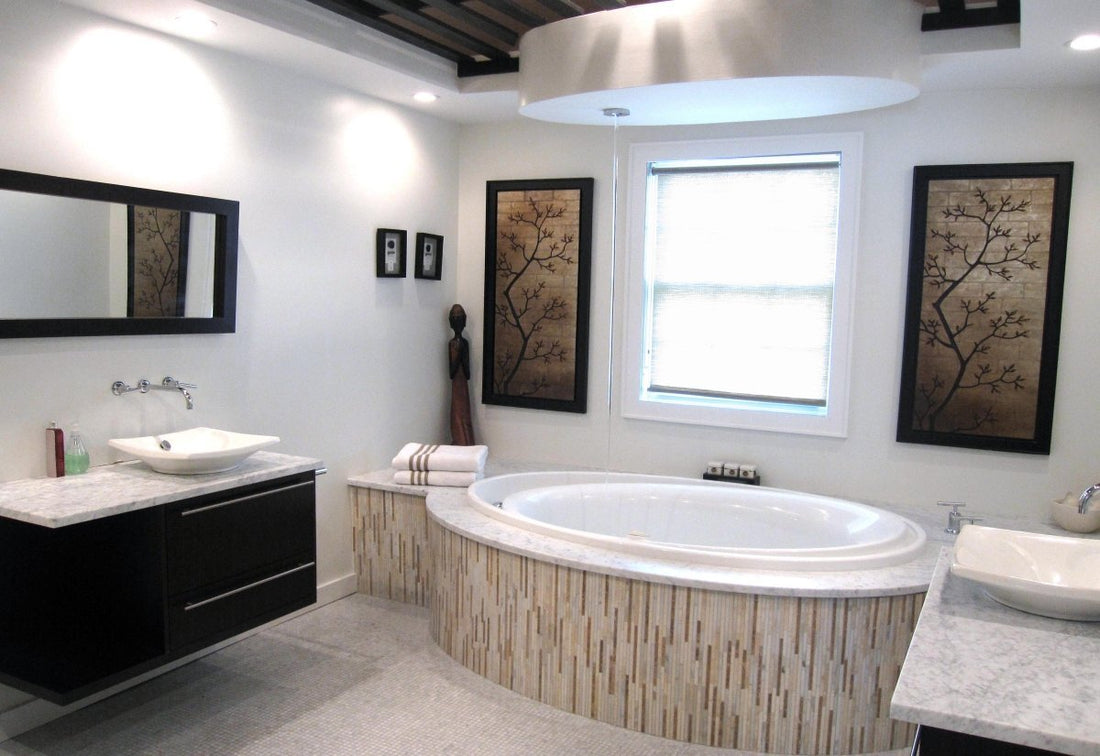 beige bathroom wall tile 