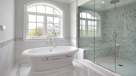 black and white and grey bathroom wall tile
