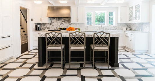 black and white and grey floor and wall tile