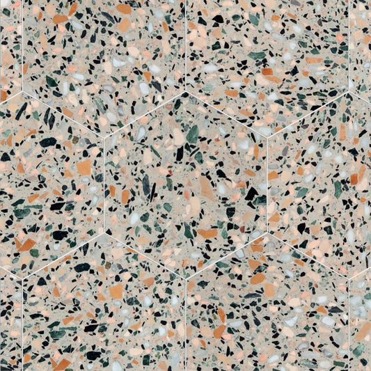Agra Polished Terrazzo 10 1/2'' Hexagon