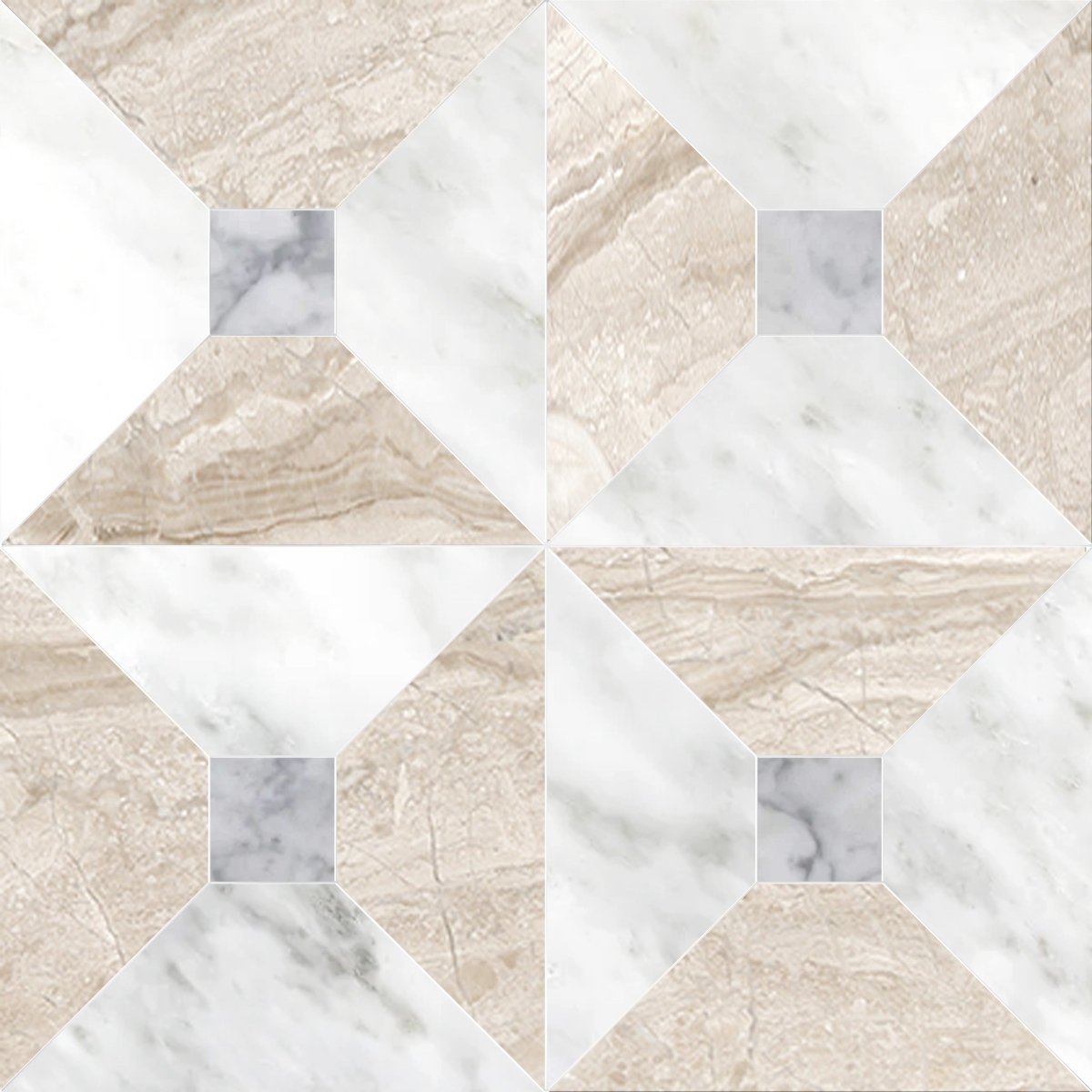 Anabelle Diano Royale & Asian White w/ Carrara Dot Checkered Tile