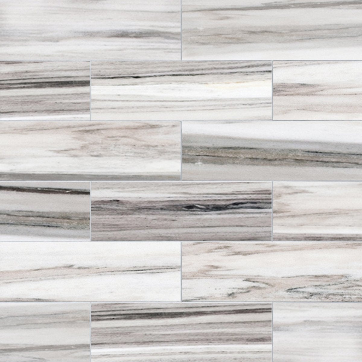 Patterned tile design with gray and white tones