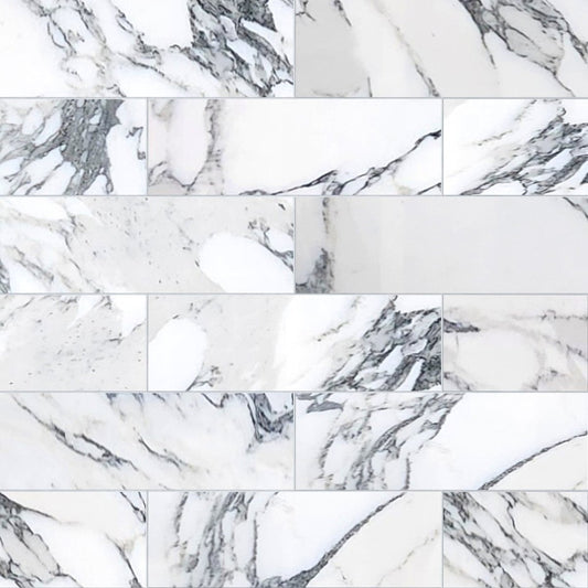 Pattern of white and gray marble tiles.