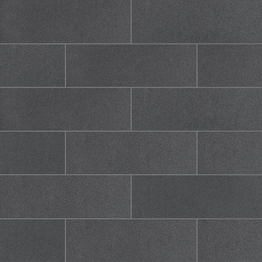 Pattern of dark gray tiles with a brick layout