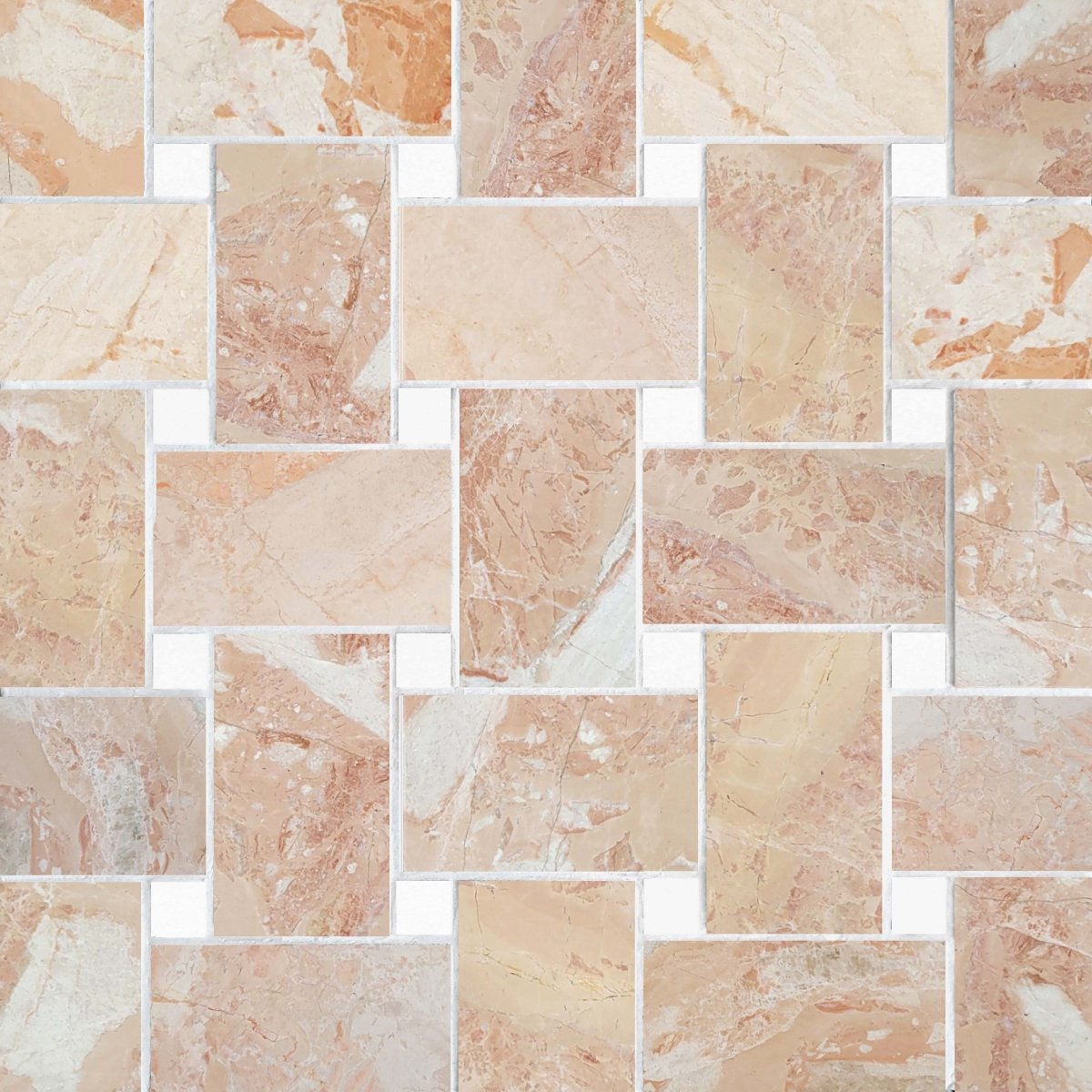 Pattern of beige and brown square tiles