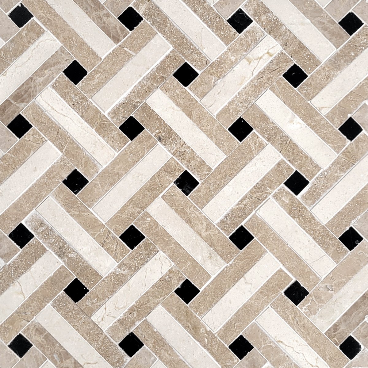 Basket Weave Trine Desert Stone Mosaic