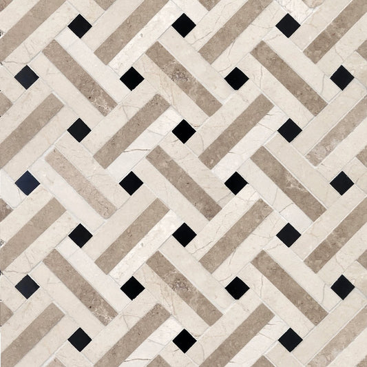 Basket Weave Trine Sand Stone Mosaic