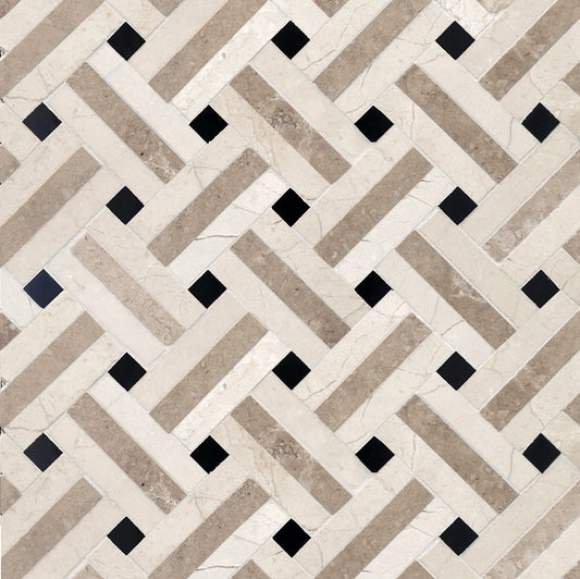 Basket Weave Trine Sand Stone Mosaic