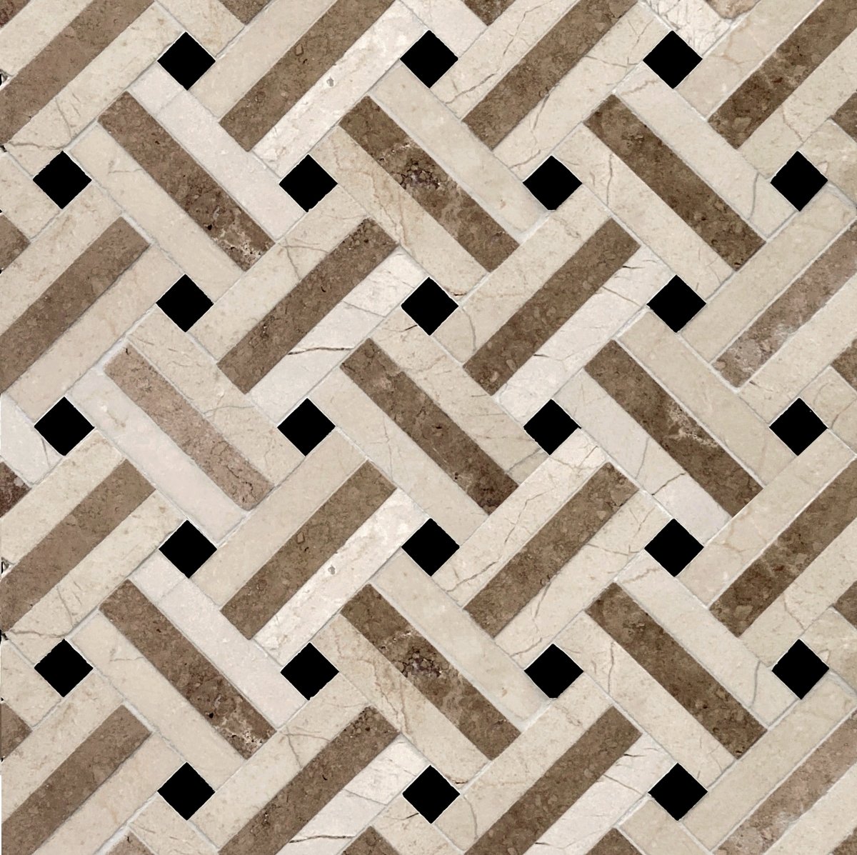 Brown Basketweave Mosaic Tile