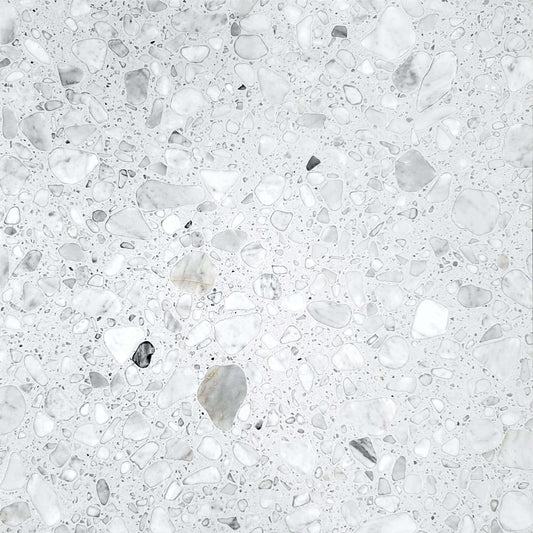Bianco Marble Terrazzo Honed Field Tile 24''x24''x1/2''