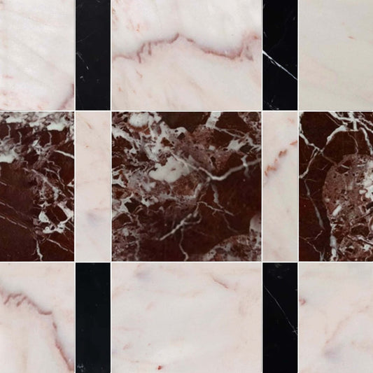 Grid of various marble patterns in different colors