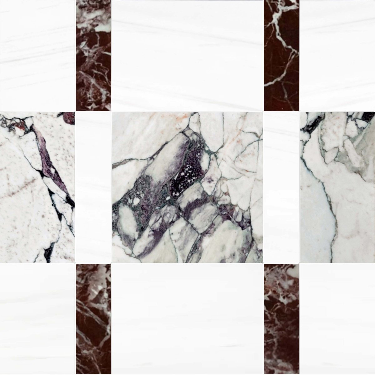Marble pattern swatch with various shades of brown and white.