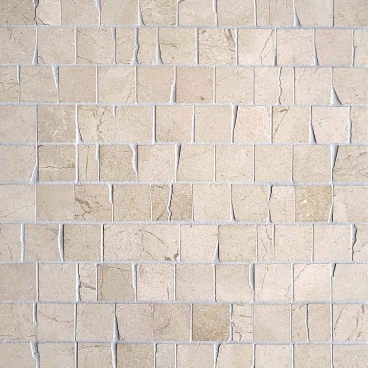 Broken Joint Crema Marfil Mosaic Tile
