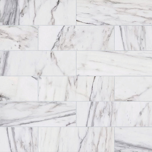 Calacatta Caldia Polished Marble Field Tile 4''x12''x3/8''