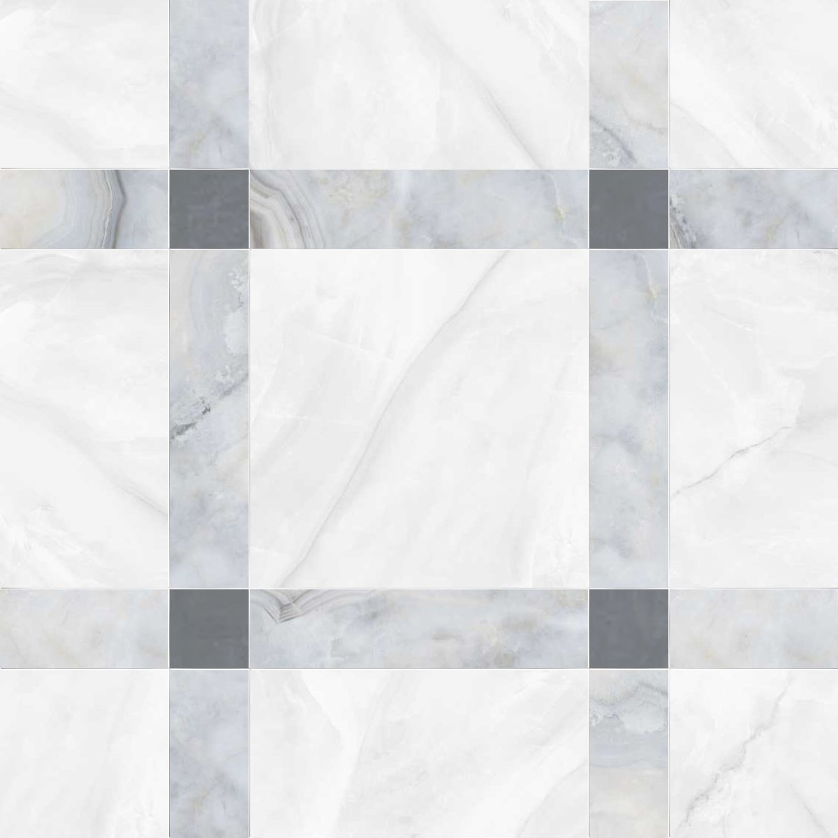 Checkered pattern of gray and white tiles